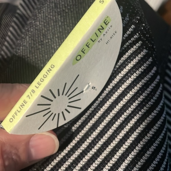 New Offline 7/8 Legging Seamless Two Tone Black Stripe - Picture 4 of 12